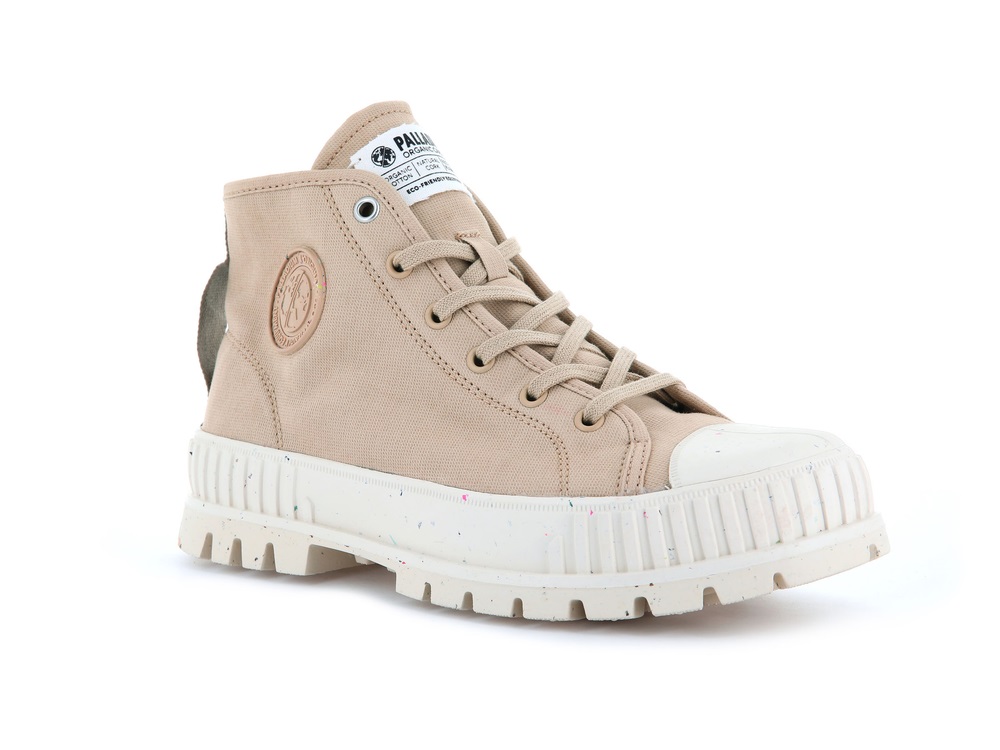 Zapatos Altas Palladium PALLASHOCK MID ORGANIC Hombre Desert | Costa Rica-35867